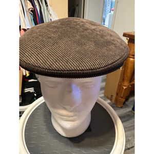 Men's STEFENO Brown Corduroy Flat Ivy Cap Size M